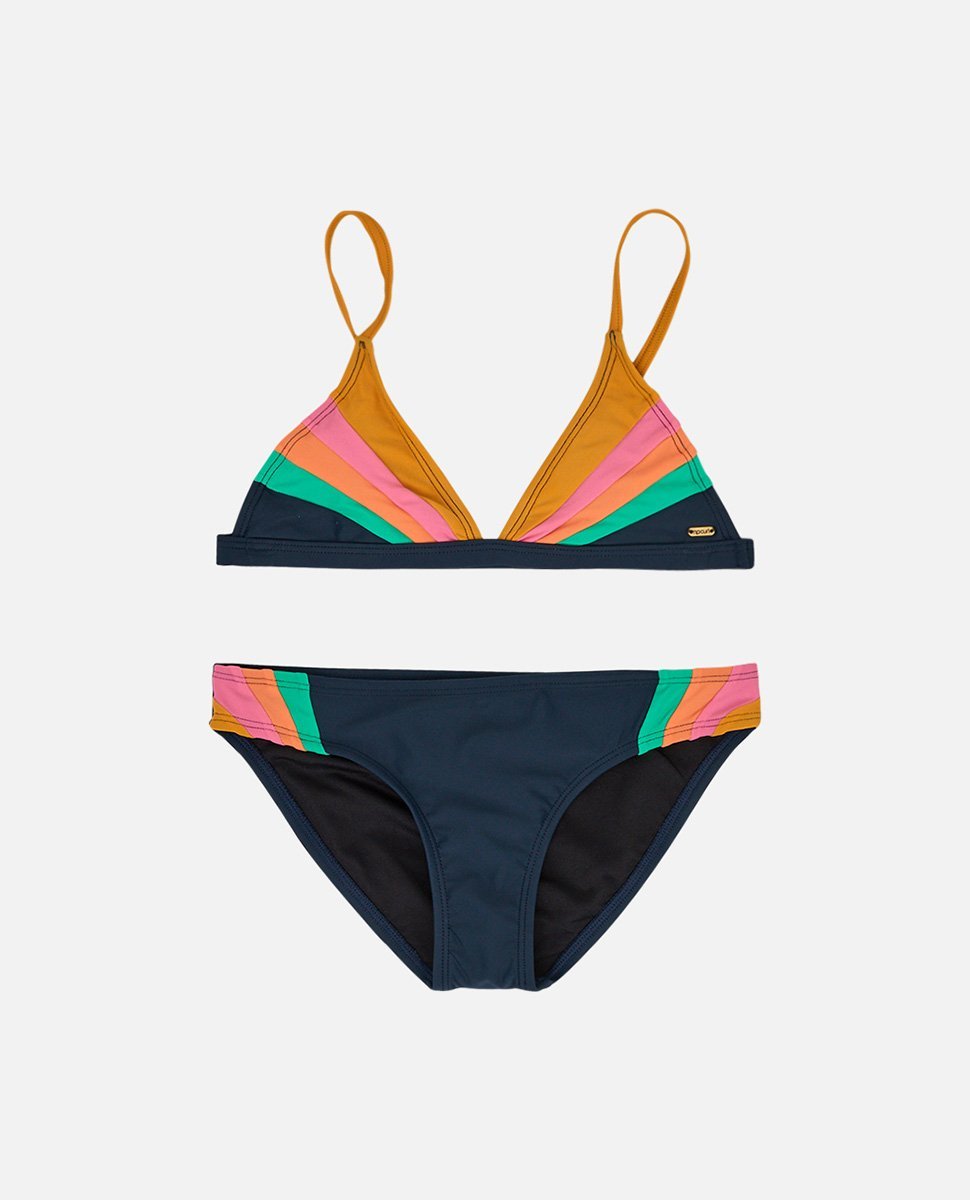 Rip Curl Day Break Girls Triangle Bikini Set in Navy