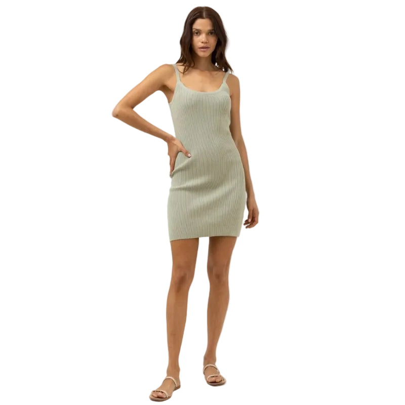 Rhythm Ease Knit Women's Mini Dress - Aloe