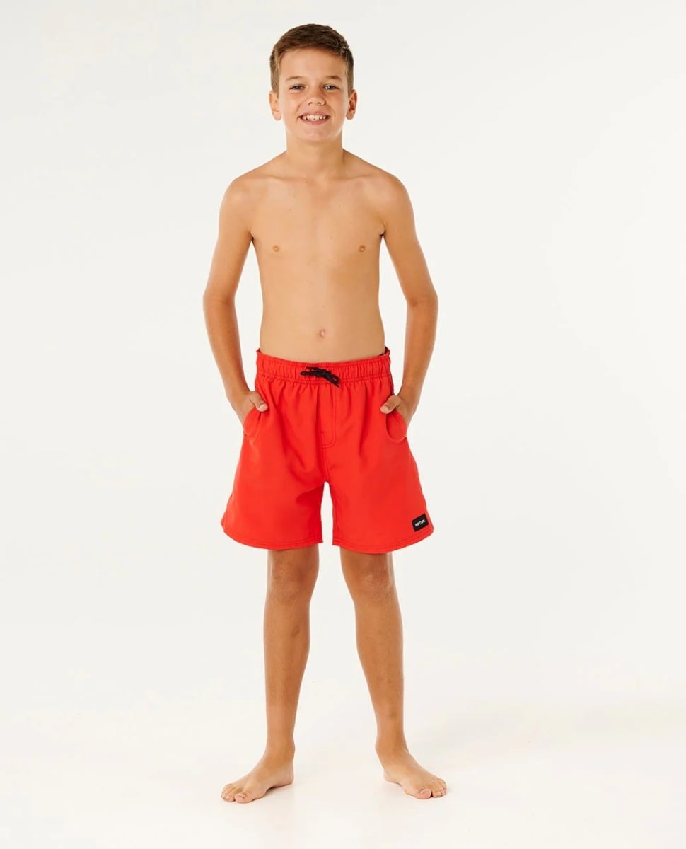 Rip Curl Offset Volley Boys Boardshorts - Red