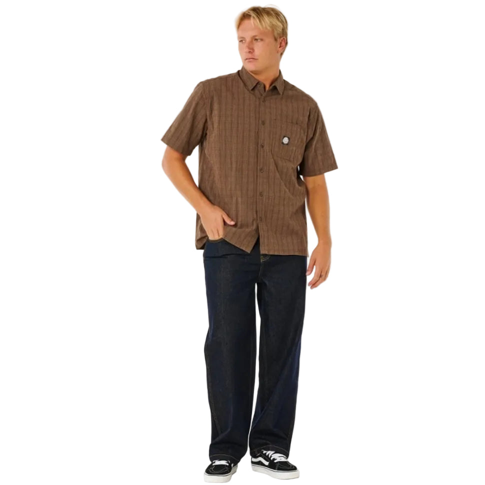 Rip Curl Premium Surf Check S/S Shirt - Coffee