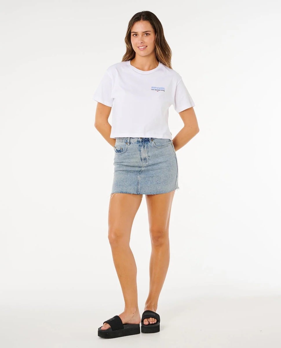 Rip Curl Hayley O Crop Tee - Optical White
