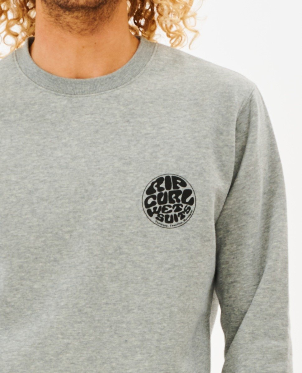 Rip Curl Men's Wetsuit Icon Crew Sweatshirt - Grey Marle