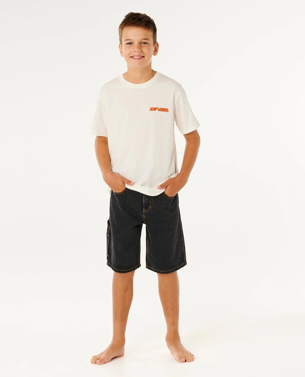 Rip Curl Eternal Shred Logo Boys Tee - Bone