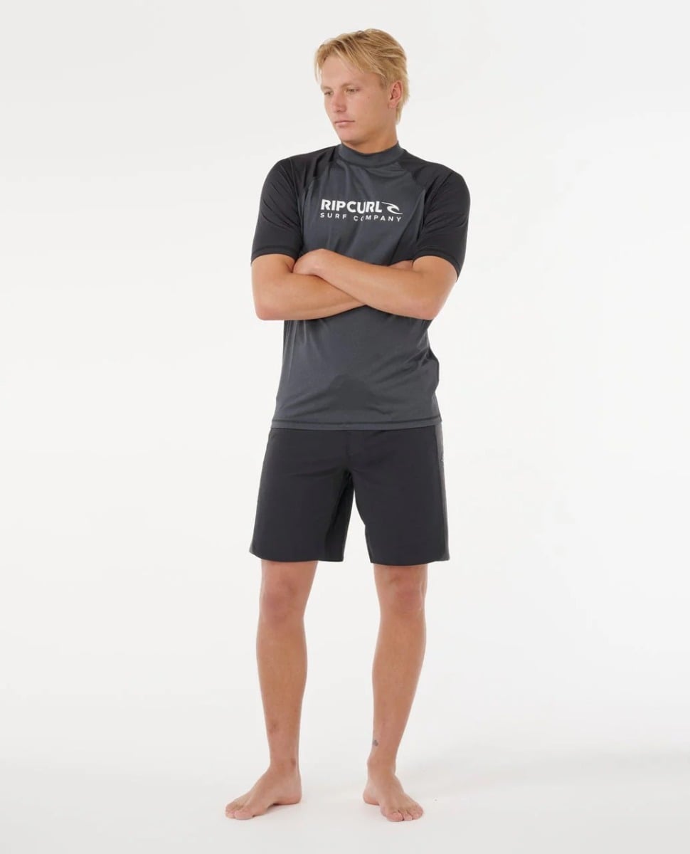 Rip Curl Shock UPF Rash Top - Black Marle
