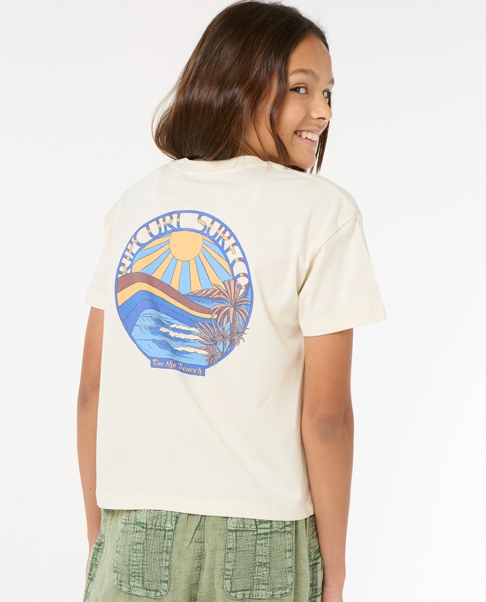 Rip Curl Sun and Sea Girls Crop Tee - Bone