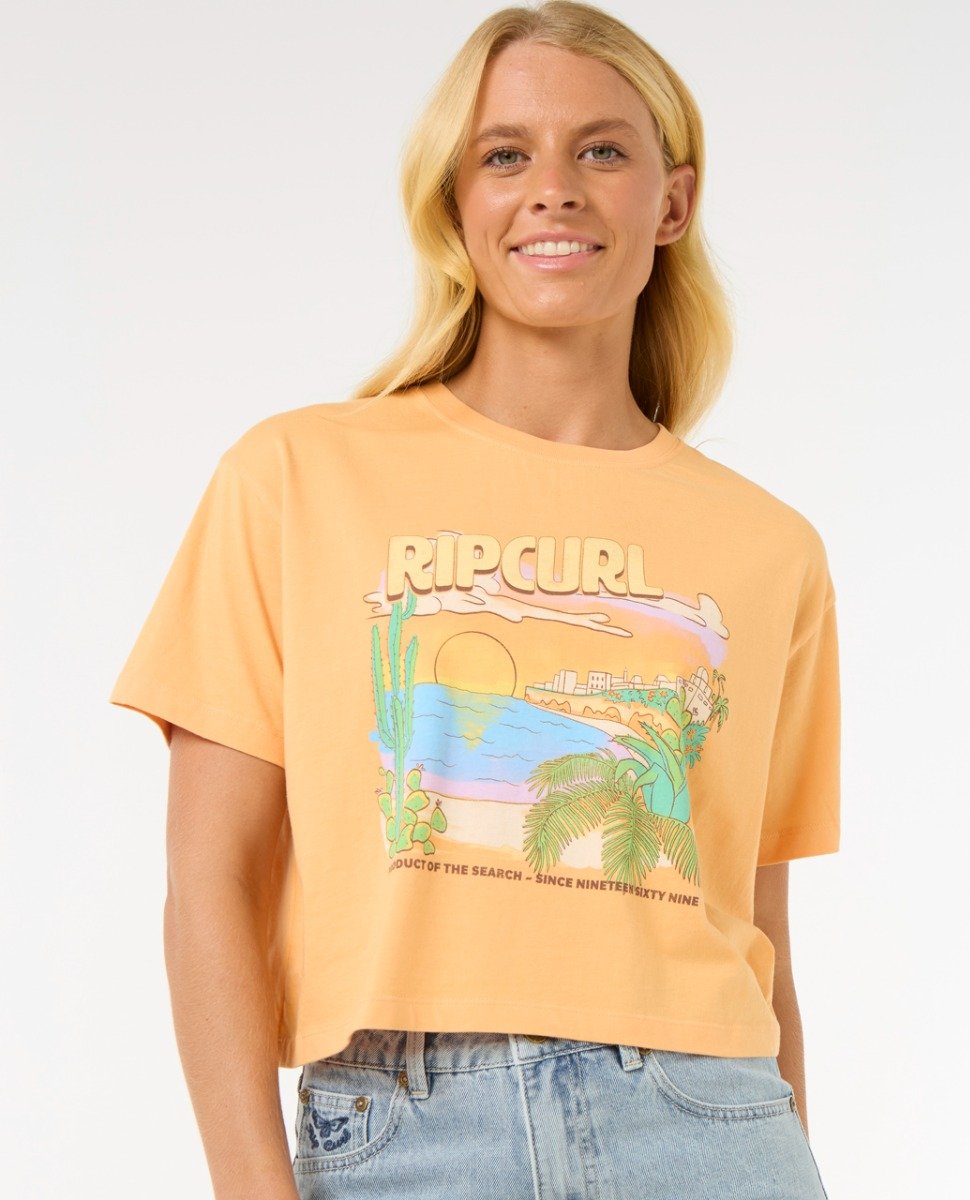 Rip Curl La Paloma Women's Crop Tee - Pastel Orange