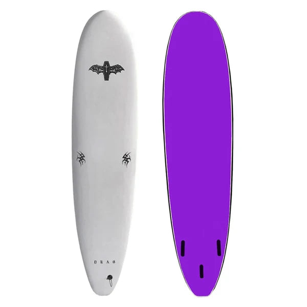 Drag Coffin FCS Thruster Softboard - White/Purple