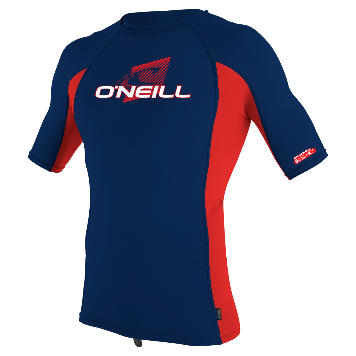 O'Neill Premium Skins Youth Short Sleeve Rash Guard - Navy/Red