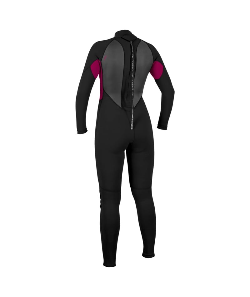 O'Neill Womens Reactor-2 3/2mm Back Zip Summer Wetsuit 2026 - Black / Punk Pink