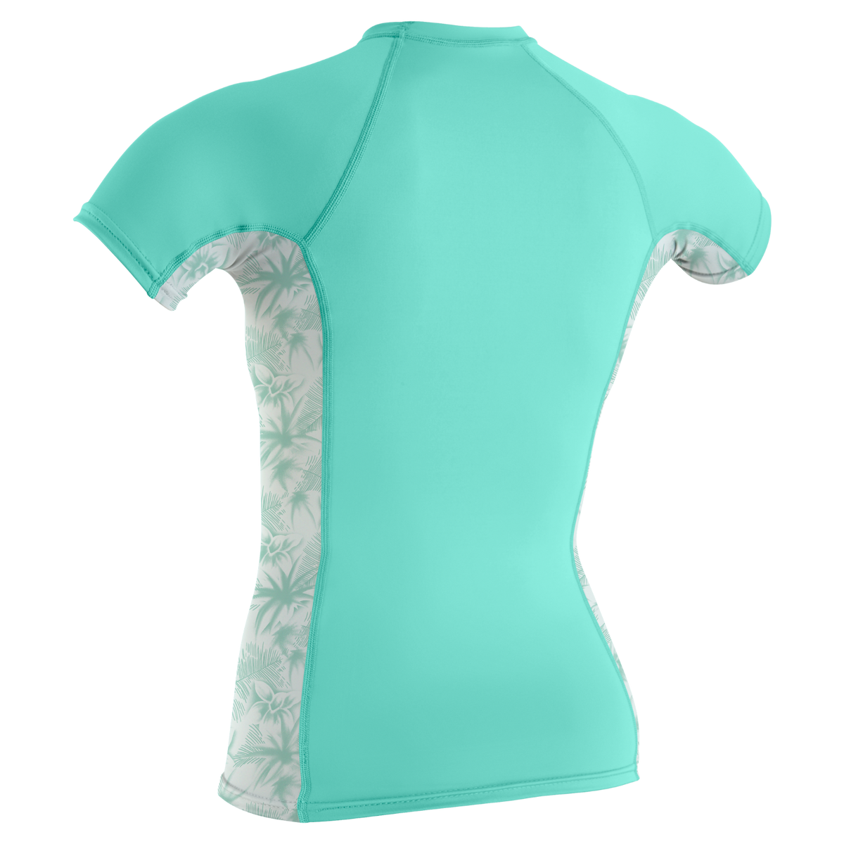 O'Neill Women's Side Print S/S Rash Guard - Opal/Mirage Tropical