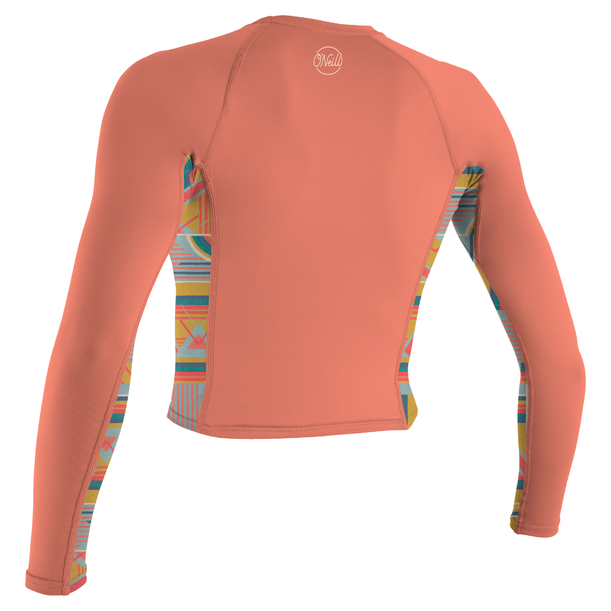 O'Neill Womens Long Sleeve Rash Guard (Small) SAMPLE - Burnt Coral/Arta Geo