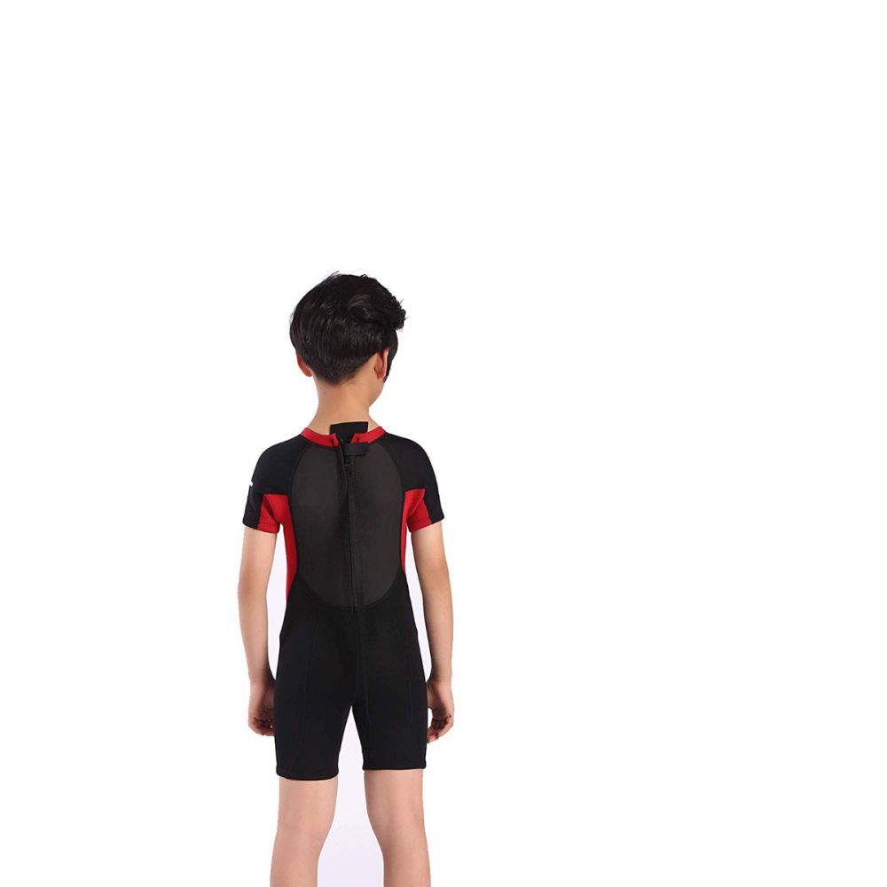 Cressi Smoby Junior Shorty Wetsuit 2021 - Black/Red - Back