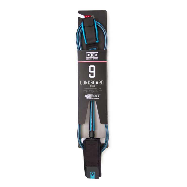 Ocean and Earth One-Xt 9ft Longboard Knee Surf Leash - Blue - Full View