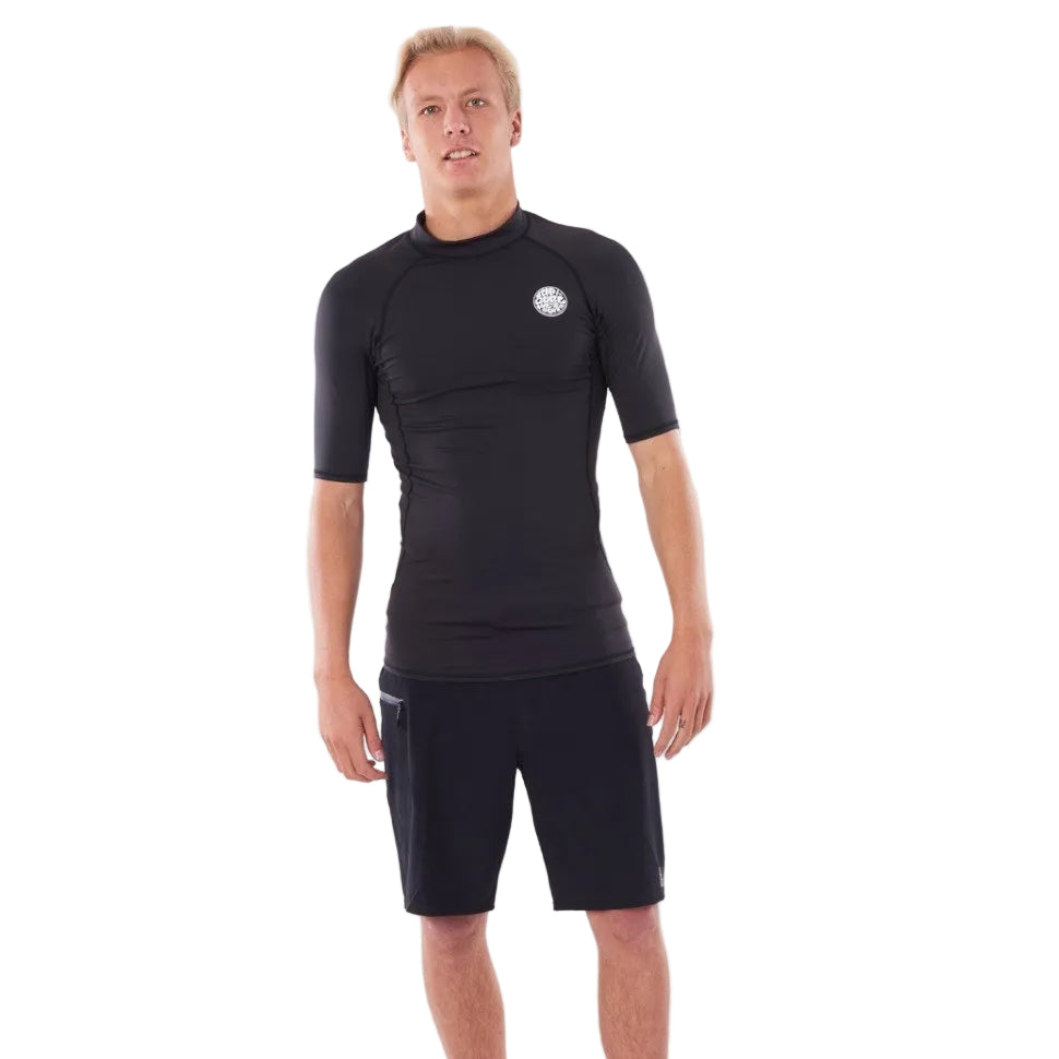 Rip Curl Thermopro Short Sleeve Thermal Rash Vest - Black