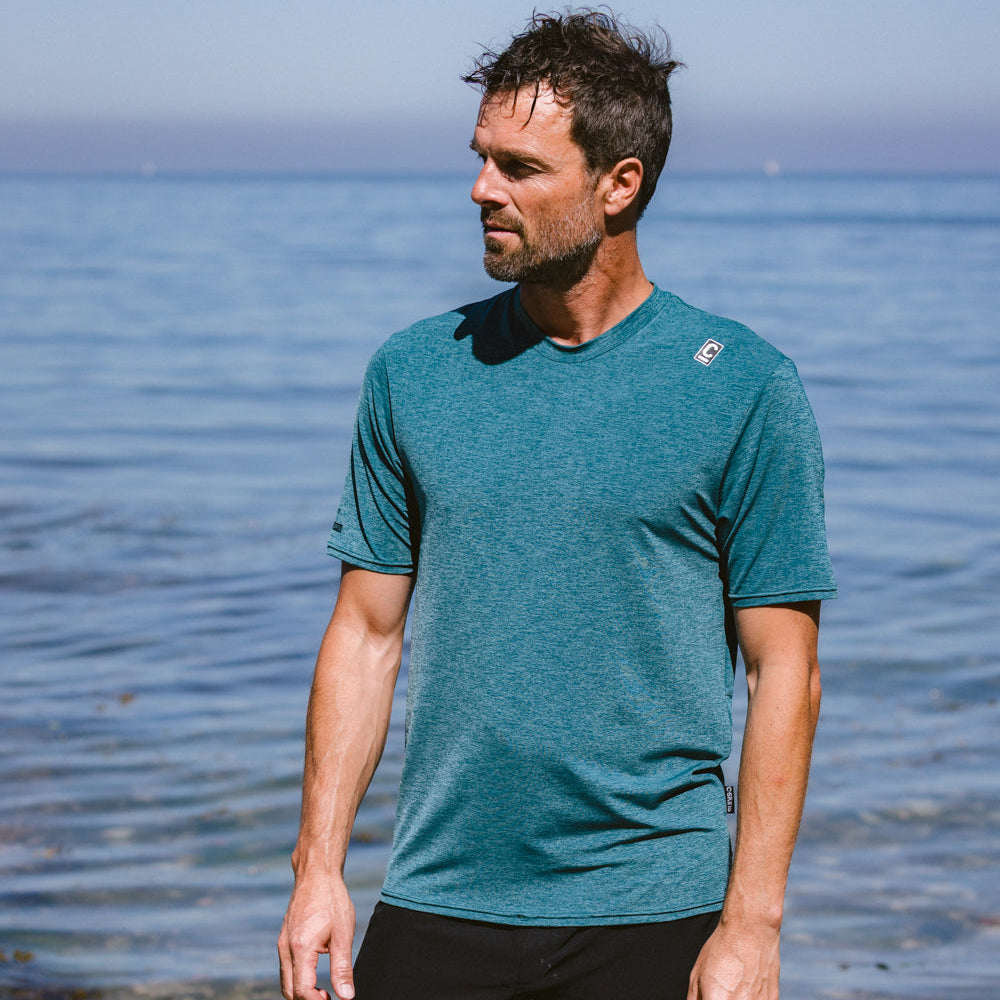 C-Skins NuWave UV Mens Short Sleeve Surf Tee - Forest Green