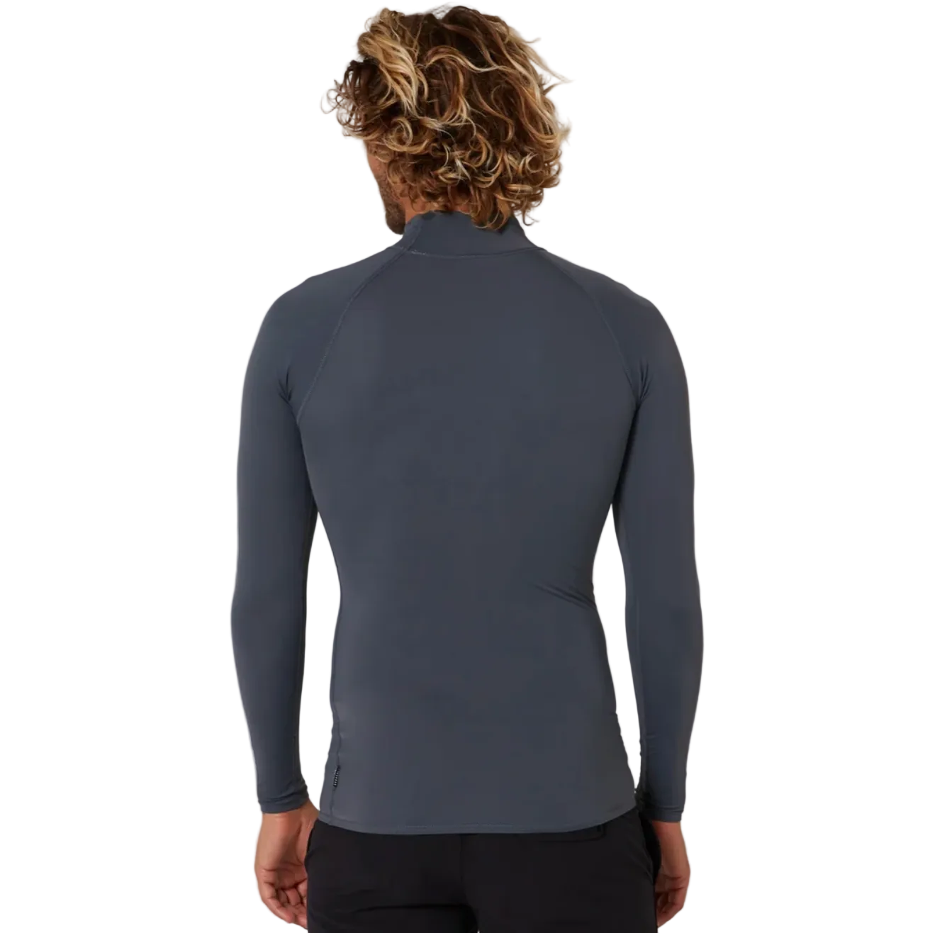 Ocean & Earth Script Men's Long Sleeve Rash Shirt - Charcoal