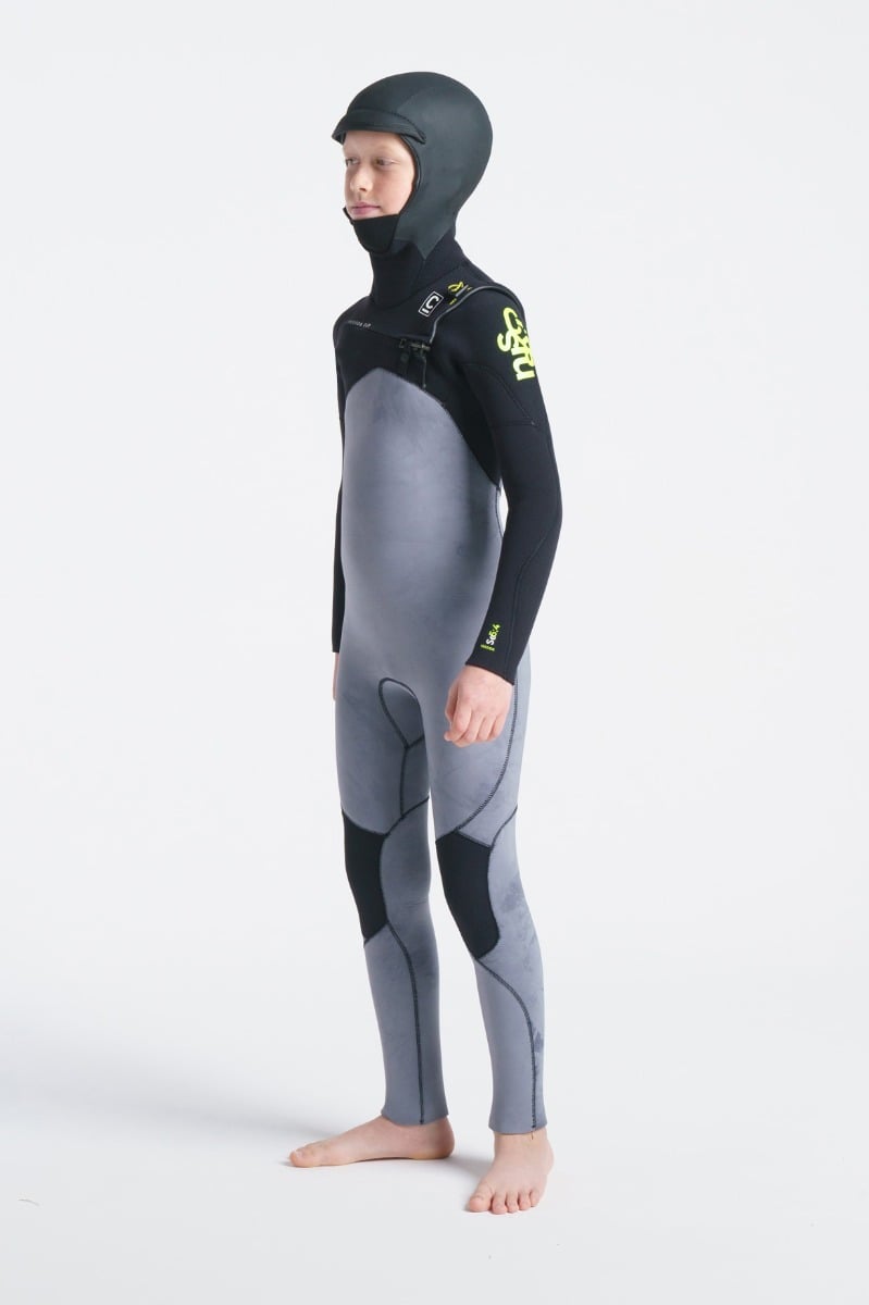 C Skins Session 5/4mm Youth Hooded Wetsuit 2025 - Black Tie Dye