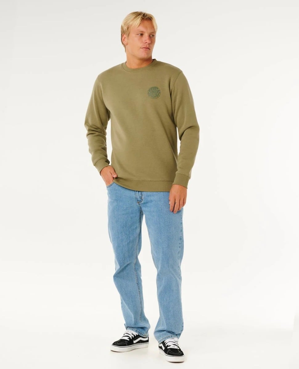 Rip Curl Wetsuit Icon Crew Jumper - Surplus Green