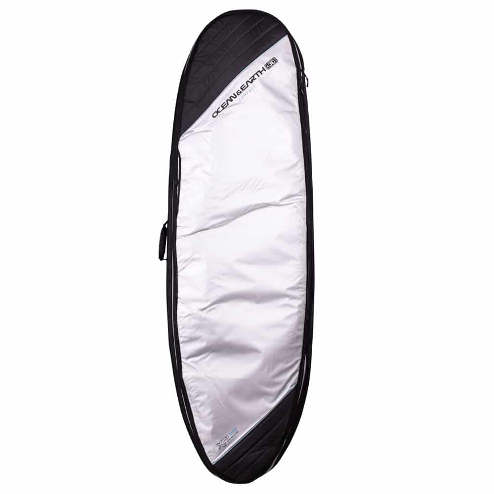 Ocean and Earth Double Compact 6ft6 Short Board Cover - Silver - Full View