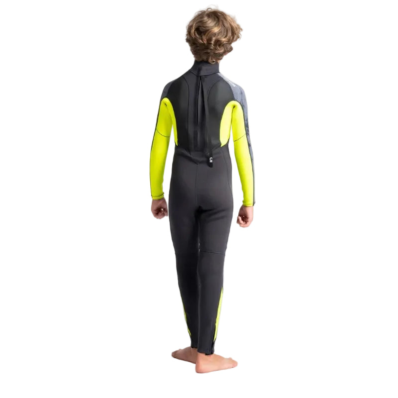 C-Skins Elements 3/2mm Junior Back Zip Wetsuit 2026 - Anthracite/ Yellow