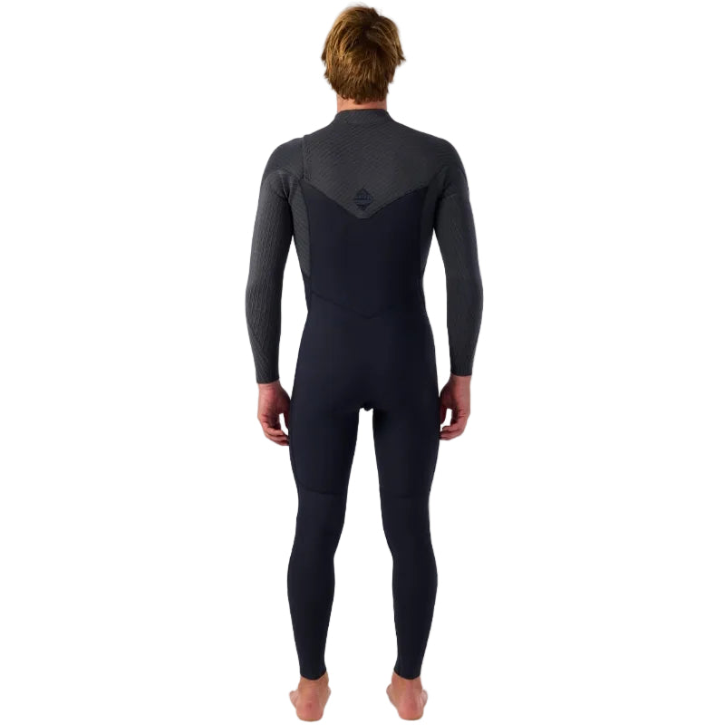 O'Neill Hyperfreak 4/3mm+ Chest Zip Wetsuit 2026 - Black / Tempered Steel