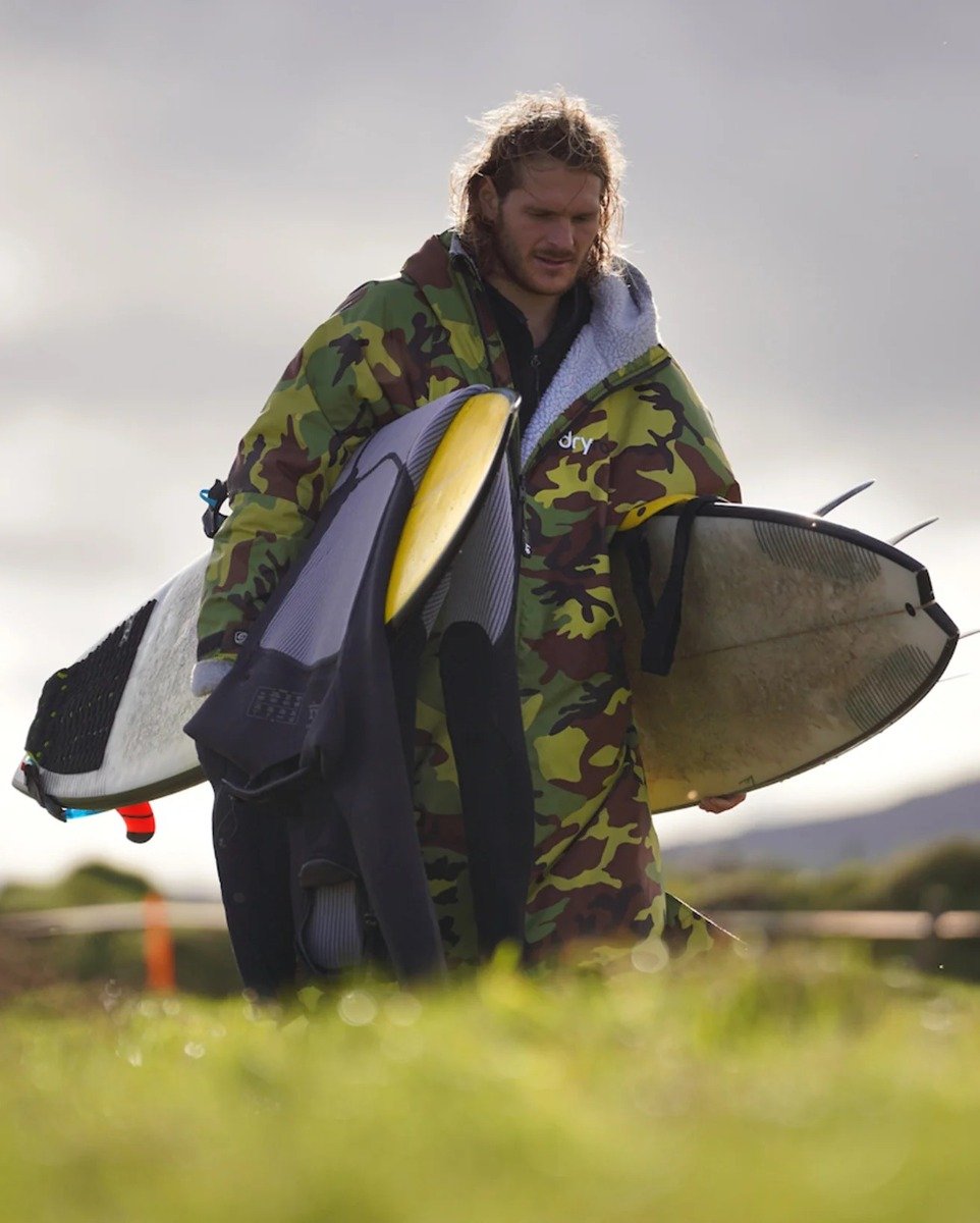 Dryrobe Advance Long Sleeve Changing Robe - Camo / Grey
