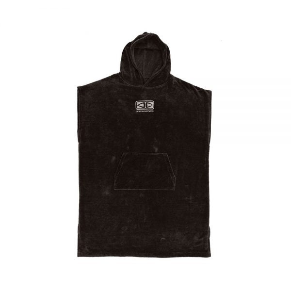 Ocean & Earth Mens Corp Hooded Poncho Black - One Size - Front
