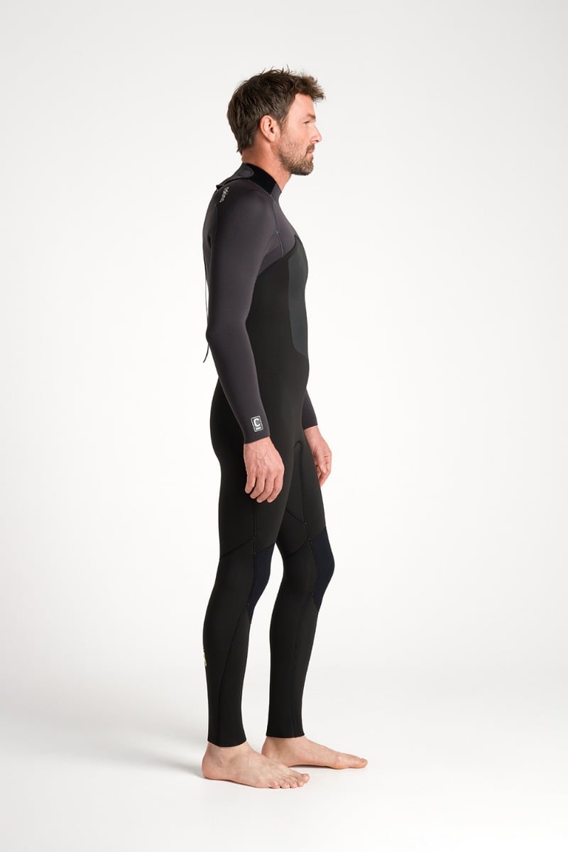 C-Skins NuWave Legend 4/3mm Men's GBS Back Zip Wetsuit 2025 - Black/Meteor/Yellow