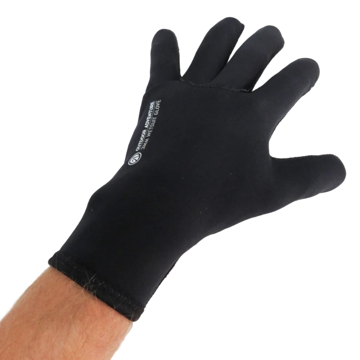 Outdoor Adventure 3mm Wetsuit Gloves - Black - Gloves on