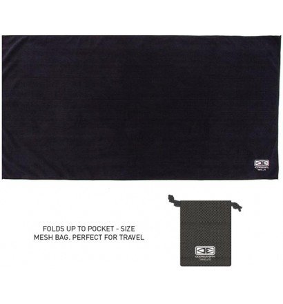 Ocean & Earth Travel Light Towel Black - One Size - Towel with Travel Pocket