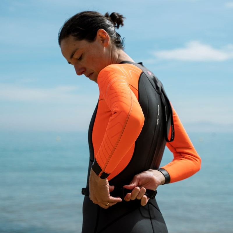 Orca Vitalis Hi-Vis Women's Openwater Wetsuit 2026 - Black/Orange