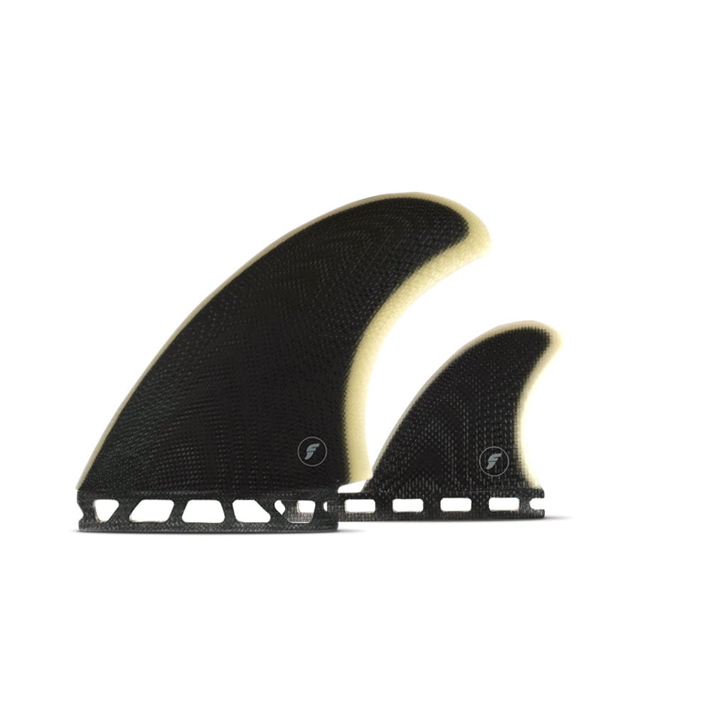 Futures AL Pukas Figerglass Twin Fins + Trailer