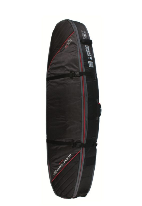 Ocean & Earth Quad Coffin Fish Surfboard Bag - Black/Red - Full View