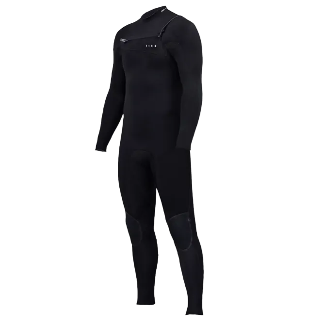 Zion Wesley 4/3mm Mens Chest Zip Summer Wetsuit - Black