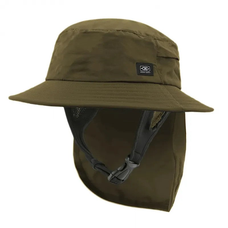 Ocean & Earth Indo Stiff Peak Surf Hat in Olive