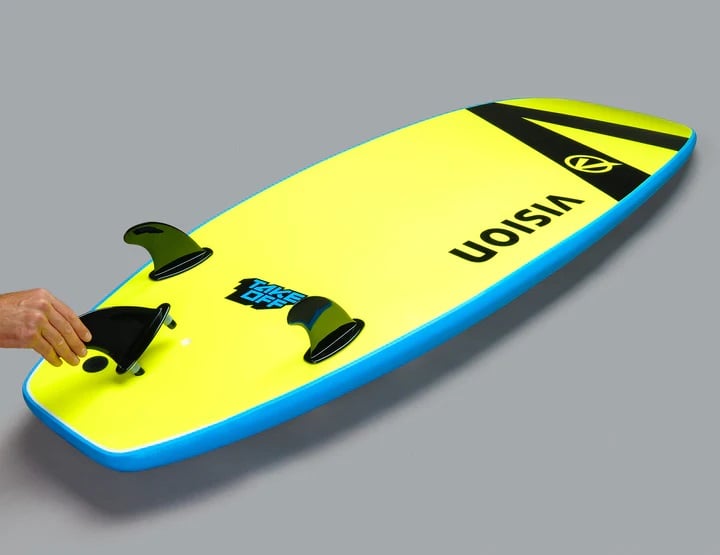 Vision TakeOff 8'0 Surfboard - Cyan/Flash Green