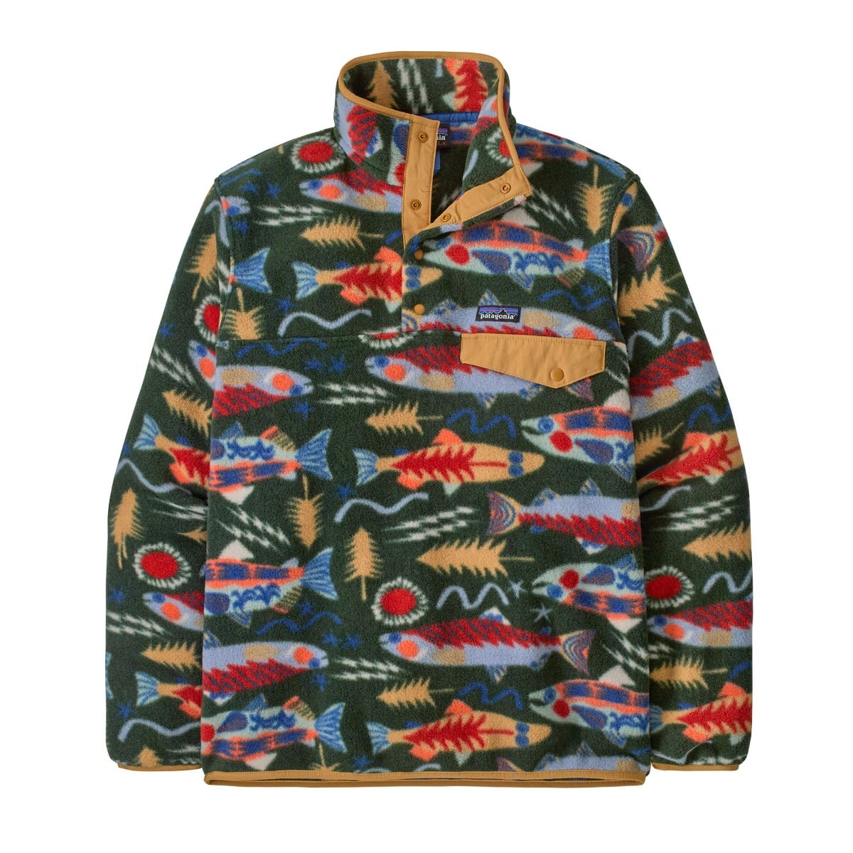 Patagonia Mens LW Synch Snap-T Pullover - Salmon Energy: Old
