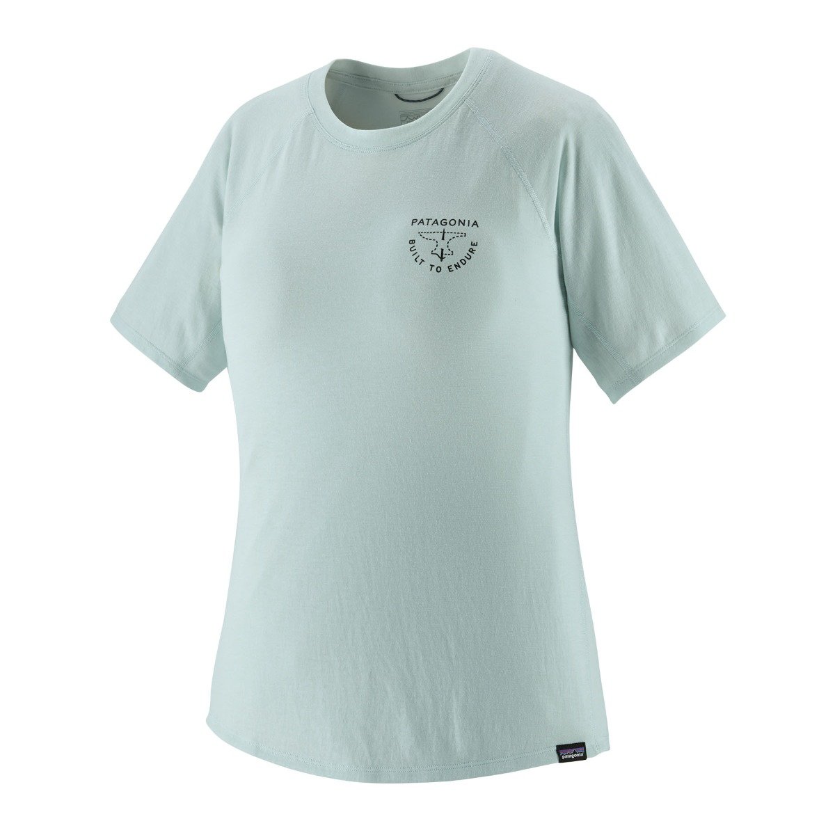 Patagonia Capilene Cool Trail Womens Graphic Shirt - Forge Mark Crest/Wispy Green