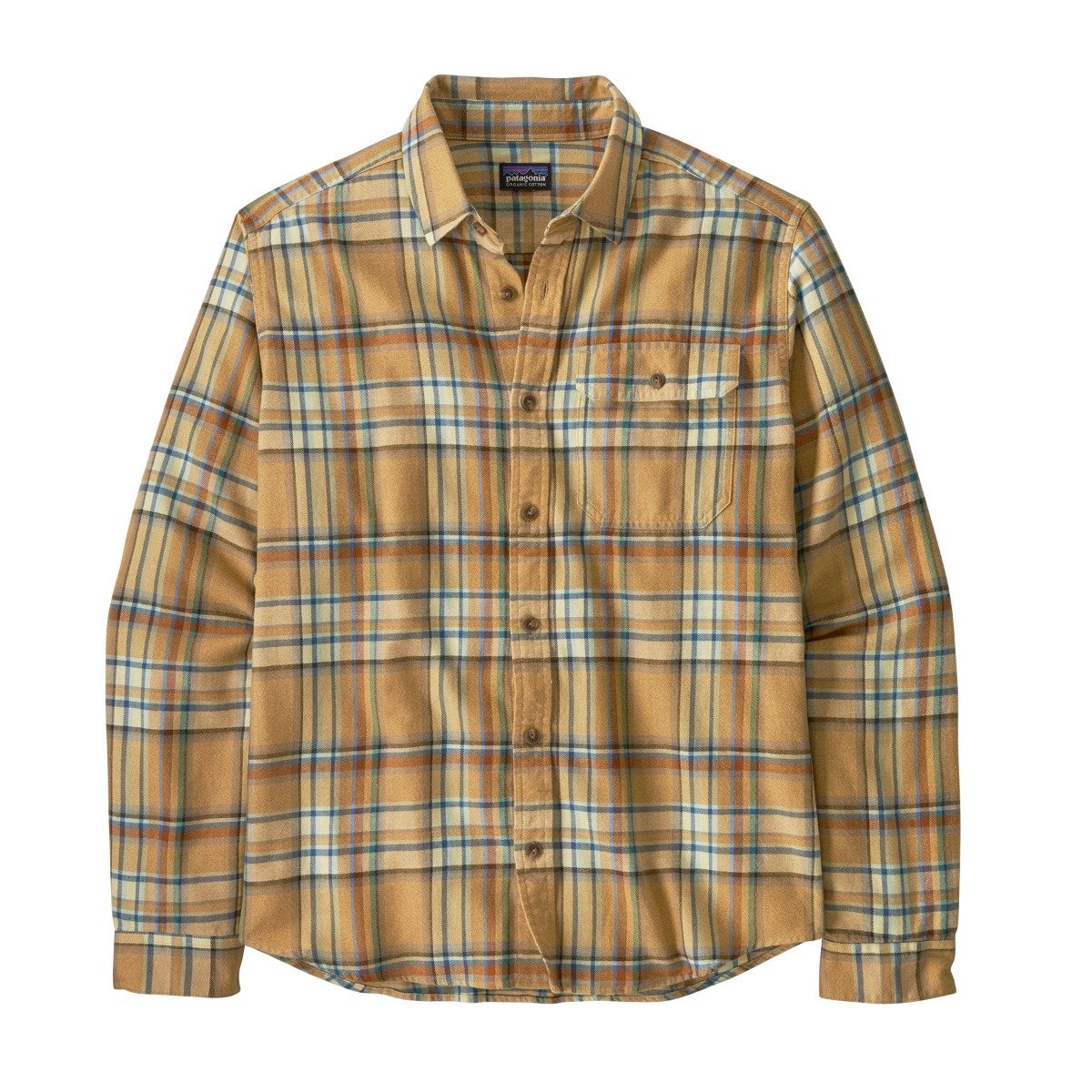 Patagonia Fjord Flannel Lightweight Long-Sleeved Mens Shirt - Daydream/Beeswax Tan