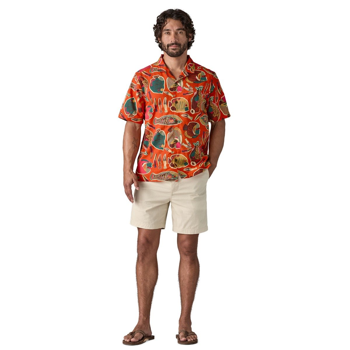 Patagonia Tidal Threads Camp Men's Shirt - Wrasse/Pollinator Orange