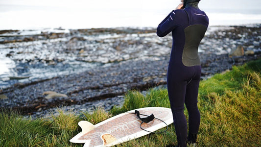 wetsuit centre man putting on a wetsuit ready for a surf