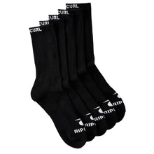 Rip Curl Brand Crew Socks (5-pack) - Black
