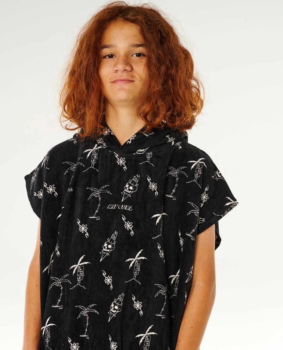 Rip Curl Mixed Hooded Towel - Boy - Black