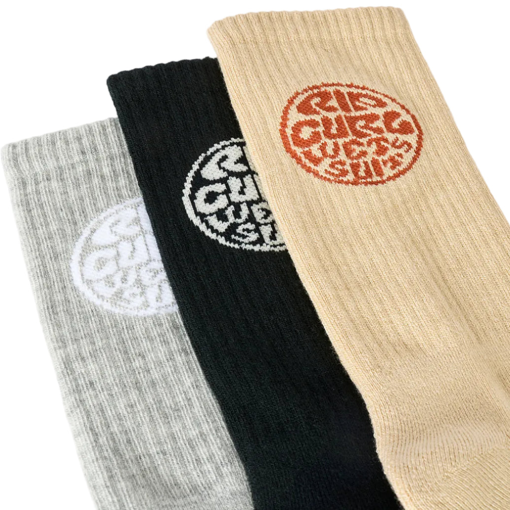 Rip Curl Mens Wetty Crew Sock (3-pack) - Khaki Sand