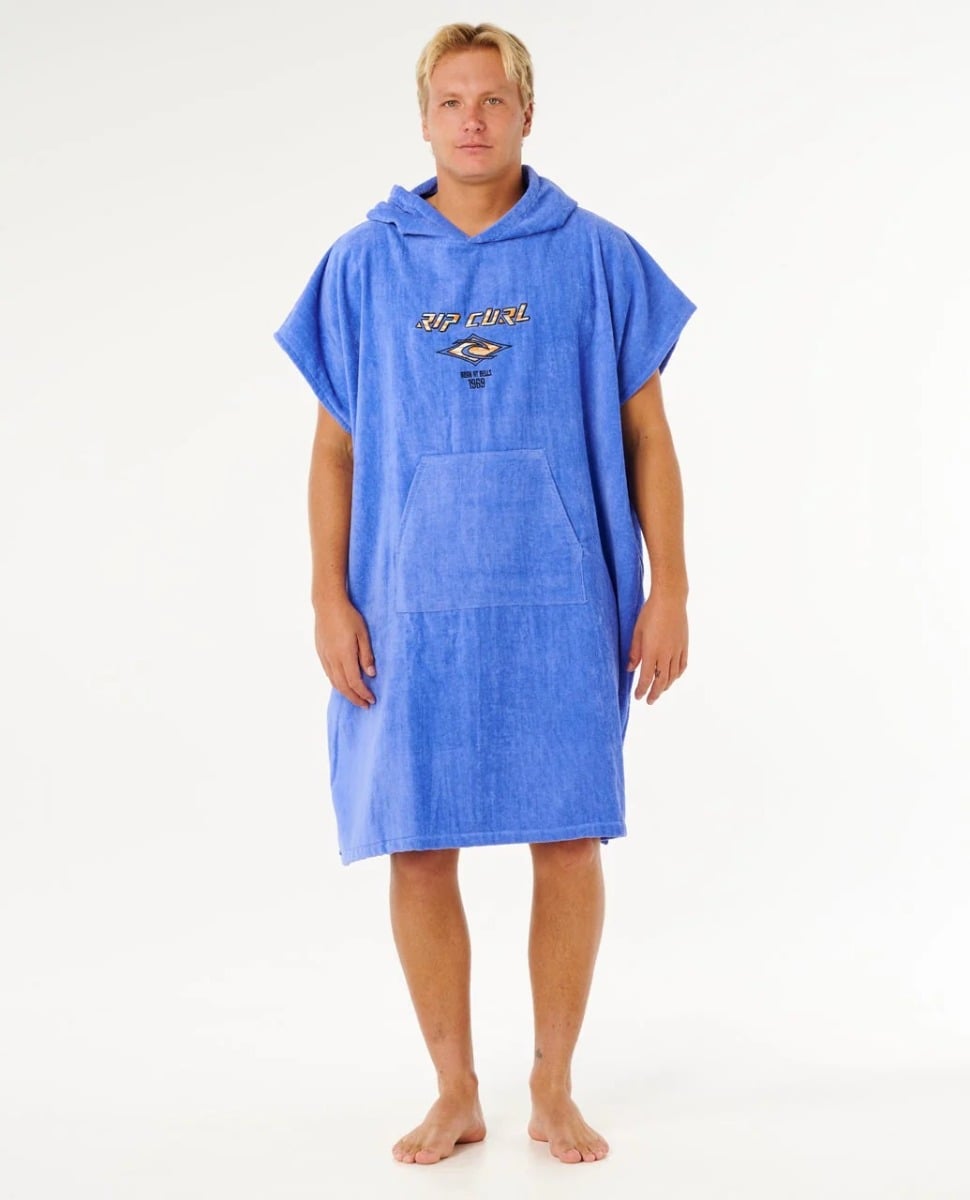 Rip Curl Logo Hooded Towel in Blue Haze