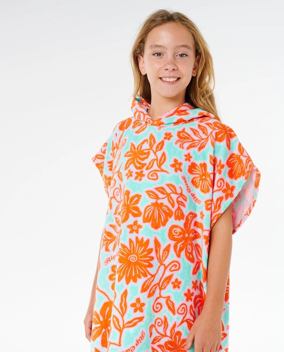 Rip Curl Mixed Cotton Girls Hooded Towel - Teal