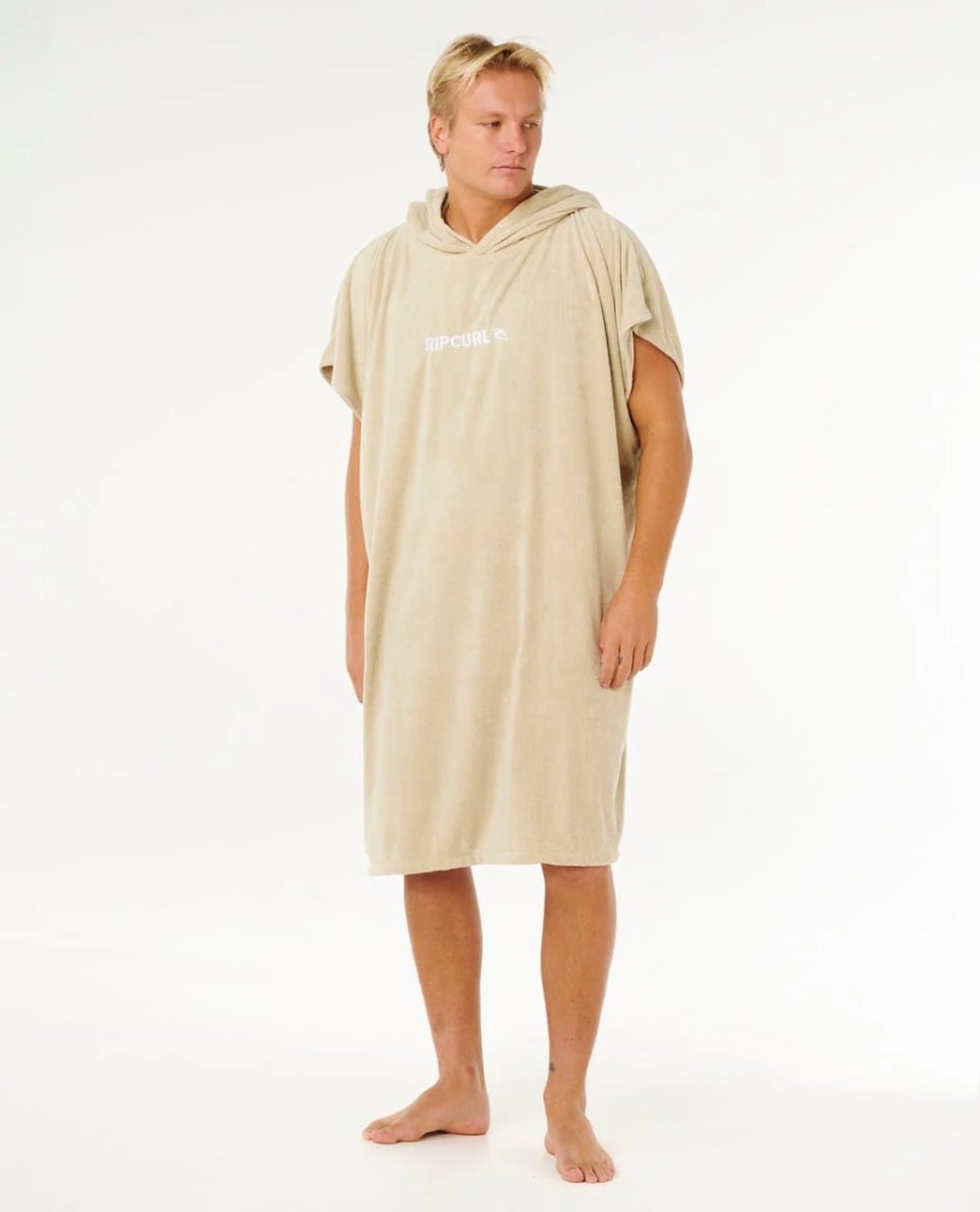 Rip Curl Brand Hooded Towel in Khaki
