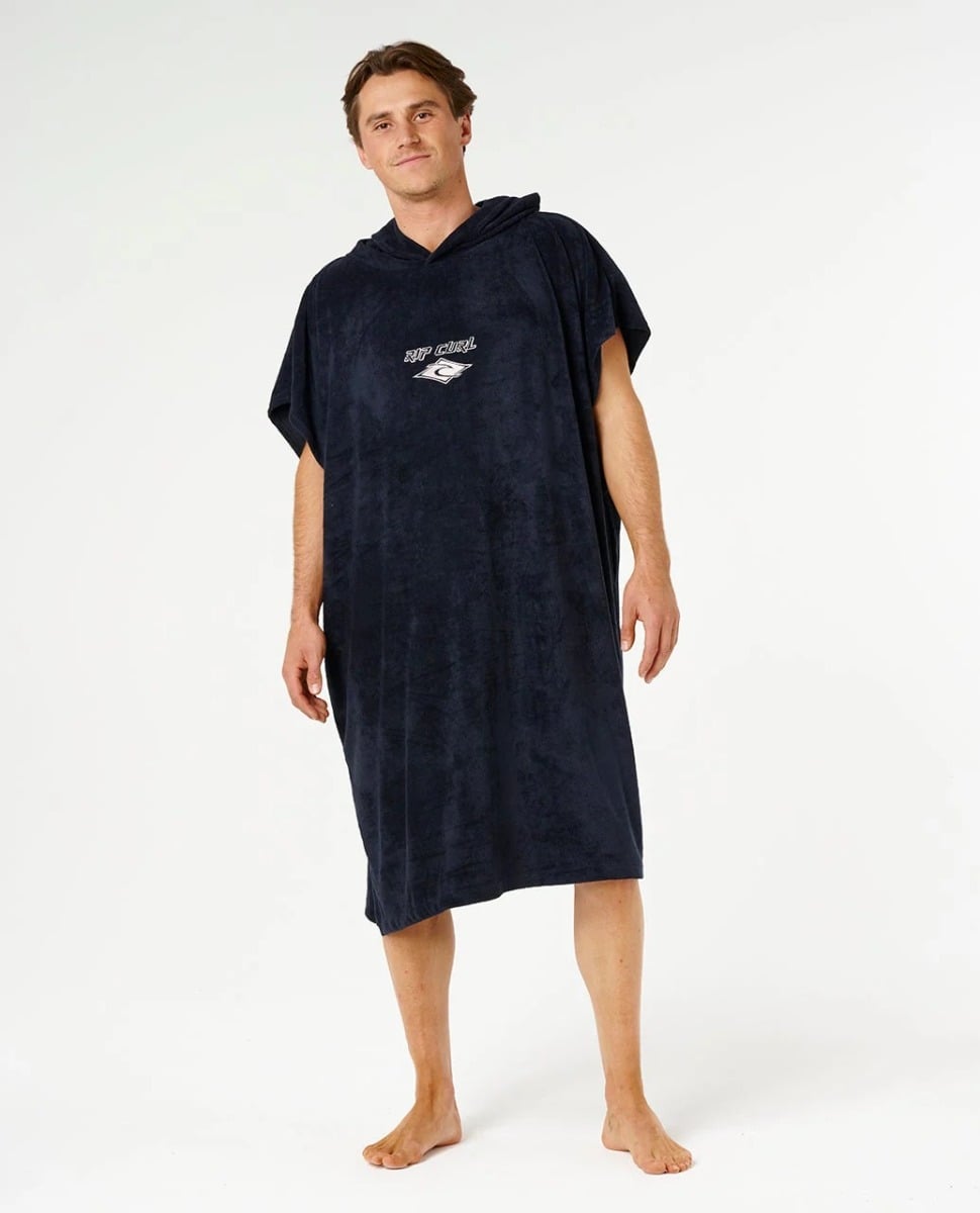 Rip Curl Classic Surf Hooded Towel - Black/Off White