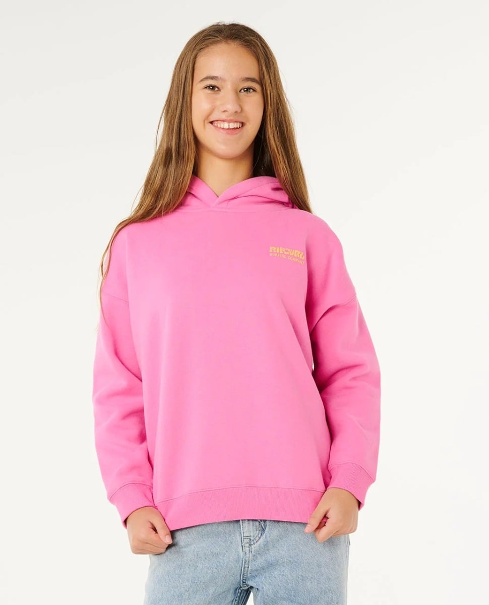 Rip Curl Surf Puff Girls Hoodie - Super Pink