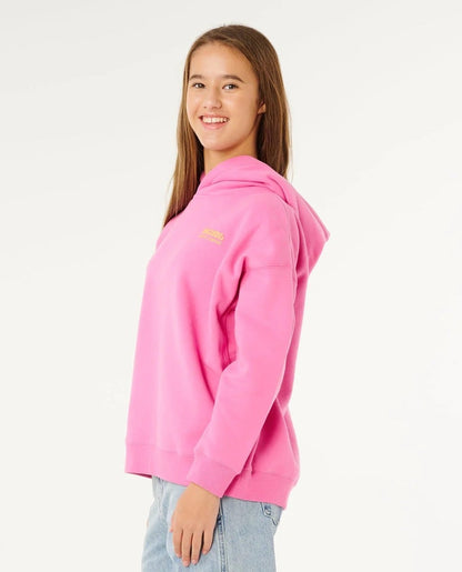 Rip Curl Surf Puff Girls Hoodie - Super Pink